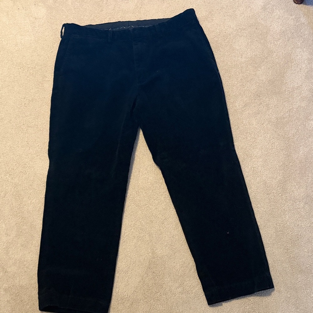 Ralph Lauren Men's Black Corduroy Trousers Preston